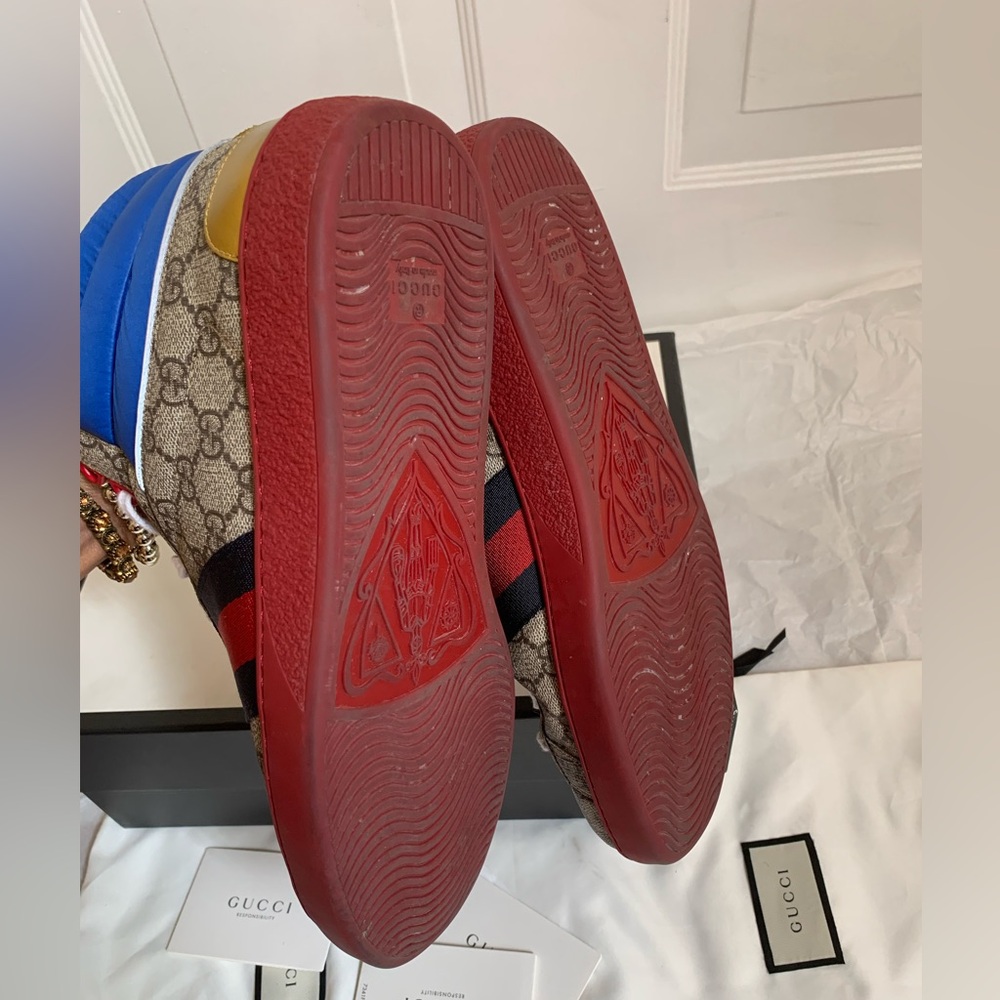 Gucci Men's High-Top Sneakers - Brown, RED, Blue - Picture 4 of 10